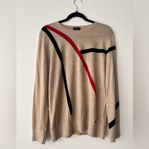 AKRIS cashmere sweater with red & black detail